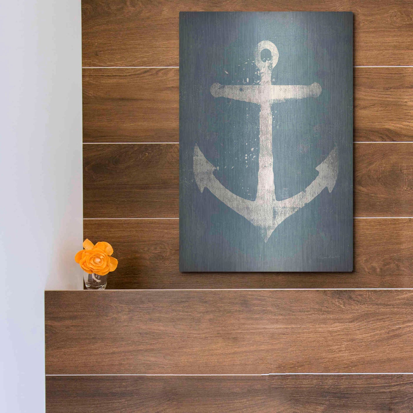 Luxe Metal Art 'Anchor V2' by Ryan Fowler, Metal Wall Art,12x16