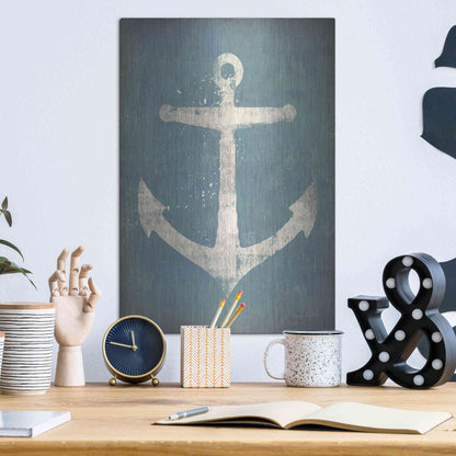 Luxe Metal Art 'Anchor V2' by Ryan Fowler, Metal Wall Art,12x16