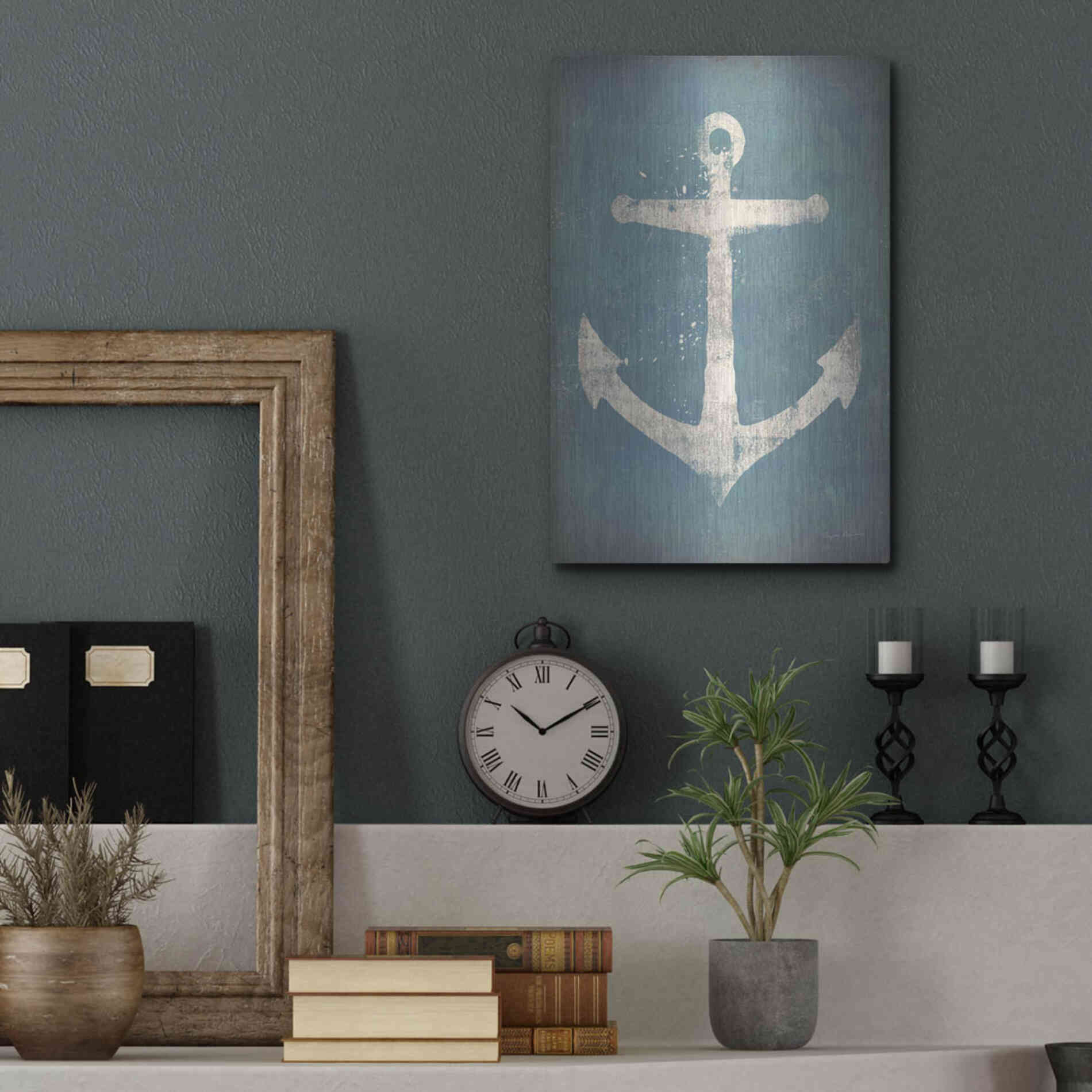 Luxe Metal Art 'Anchor V2' by Ryan Fowler, Metal Wall Art,12x16