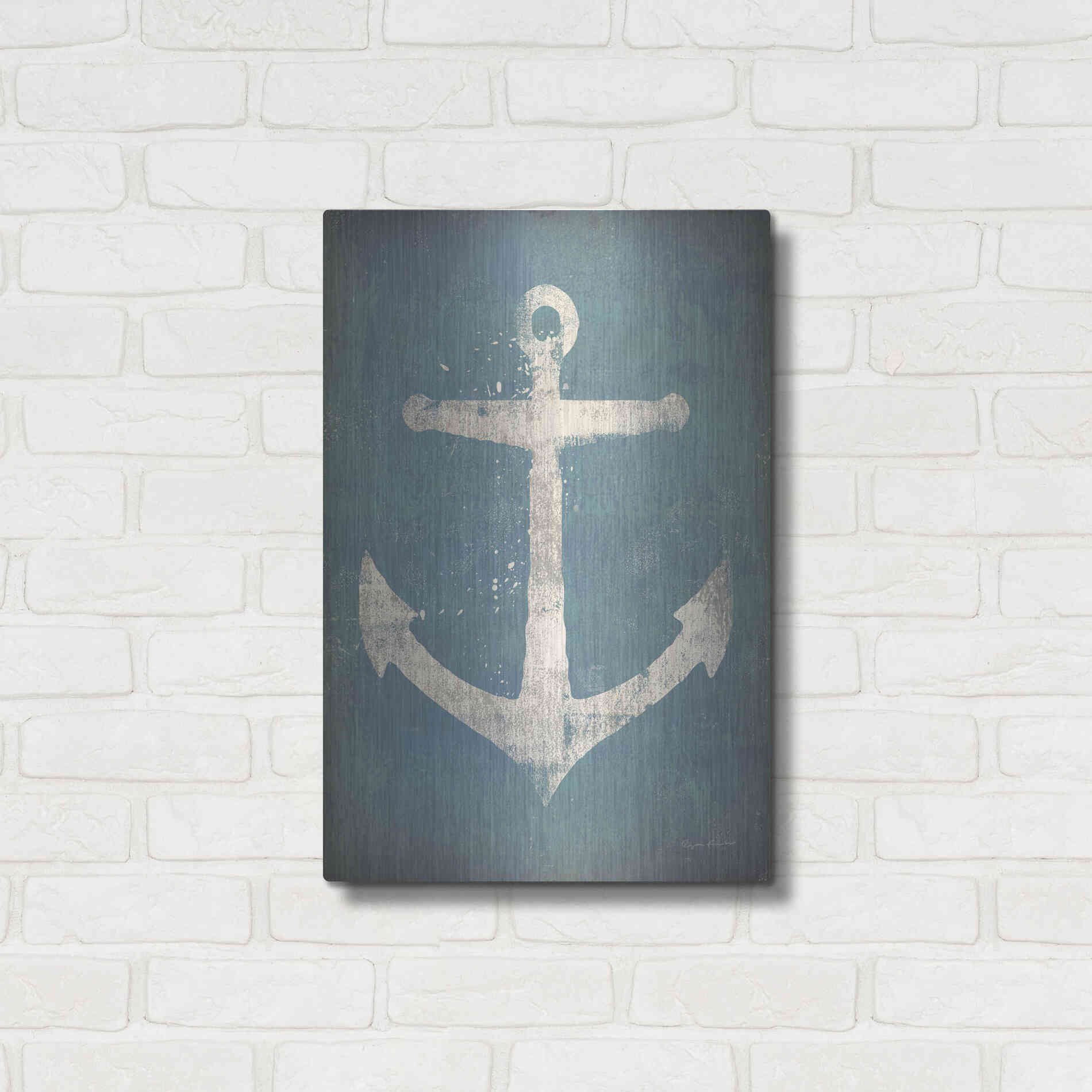 Luxe Metal Art 'Anchor V2' by Ryan Fowler, Metal Wall Art,16x24