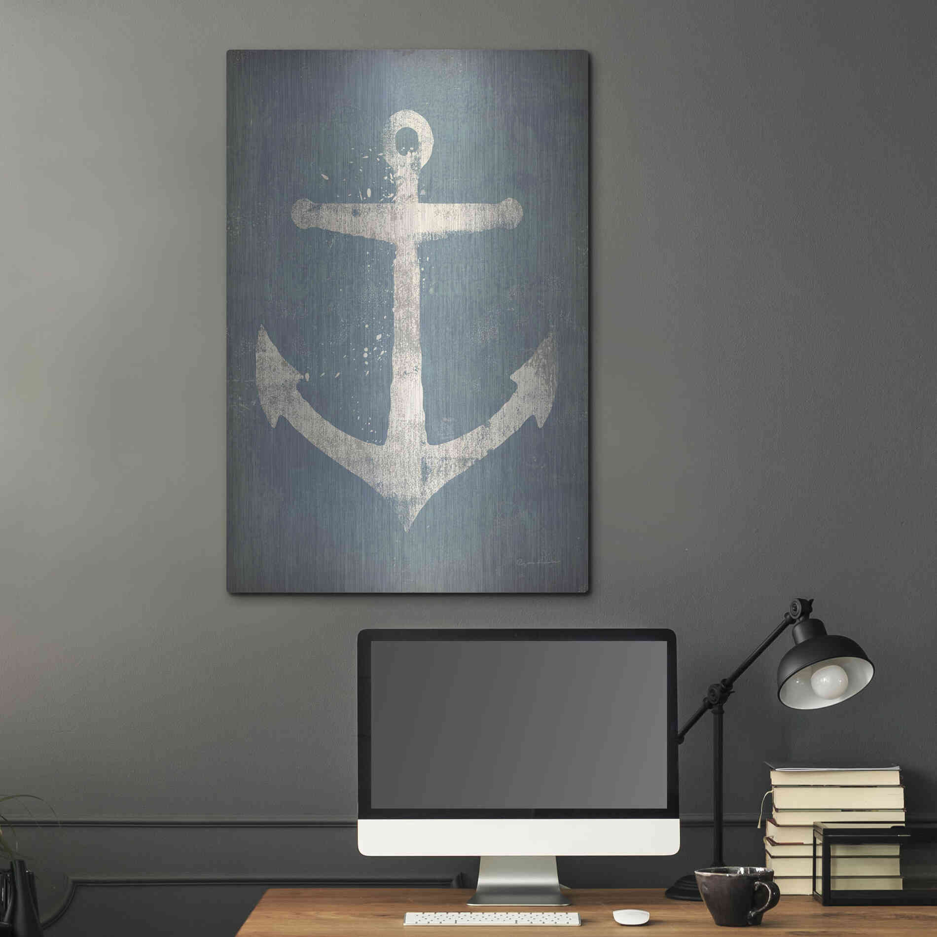 Luxe Metal Art 'Anchor V2' by Ryan Fowler, Metal Wall Art,24x36