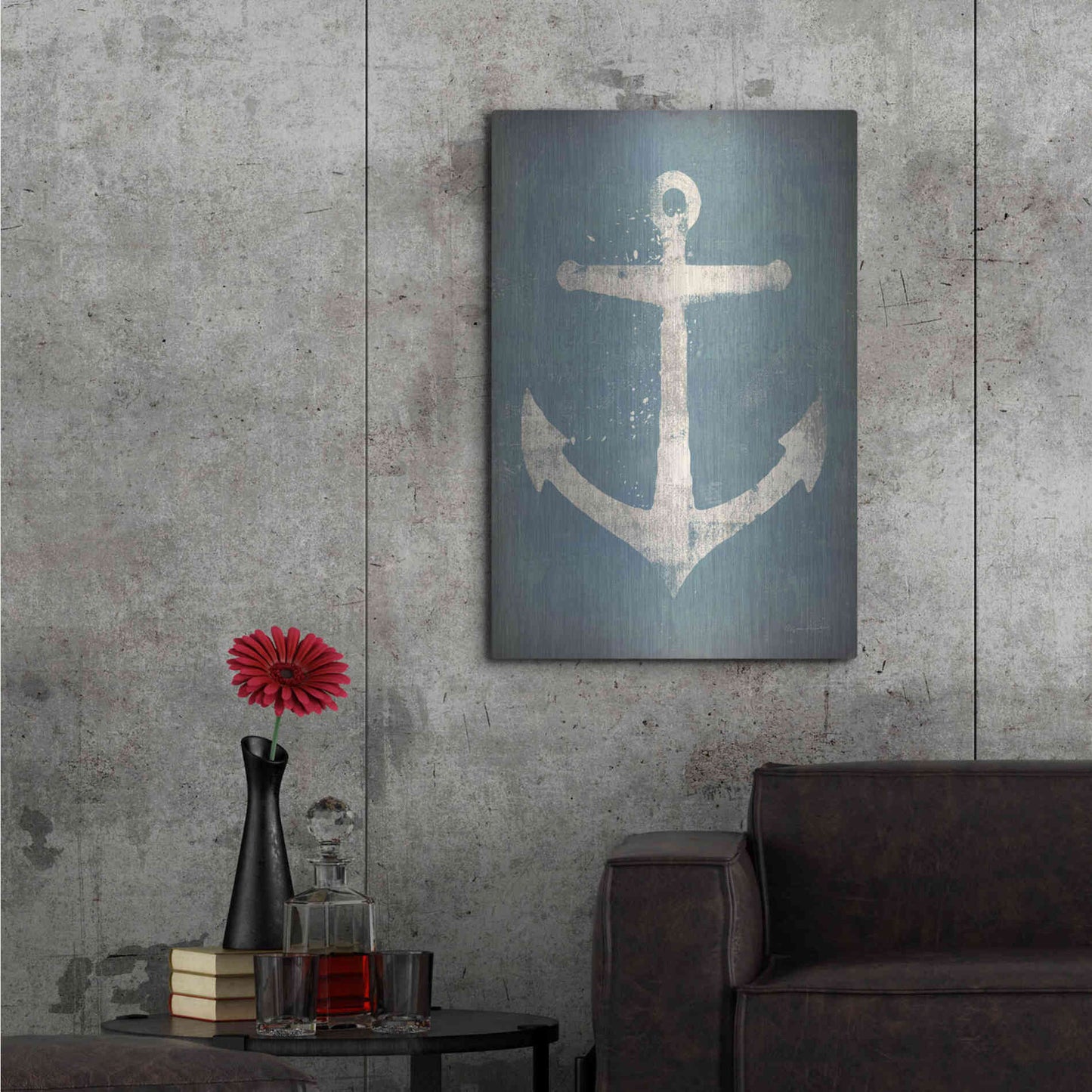 Luxe Metal Art 'Anchor V2' by Ryan Fowler, Metal Wall Art,24x36
