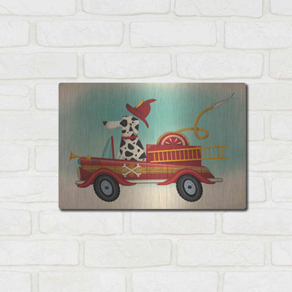 Luxe Metal Art 'K9 Fire Department 2' by Ryan Fowler, Metal Wall Art,16x12