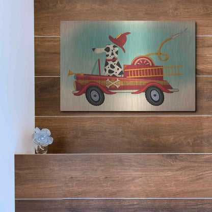 Luxe Metal Art 'K9 Fire Department 2' by Ryan Fowler, Metal Wall Art,16x12