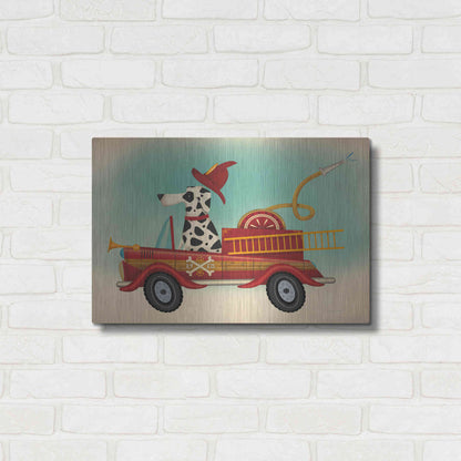 Luxe Metal Art 'K9 Fire Department 2' by Ryan Fowler, Metal Wall Art,24x16