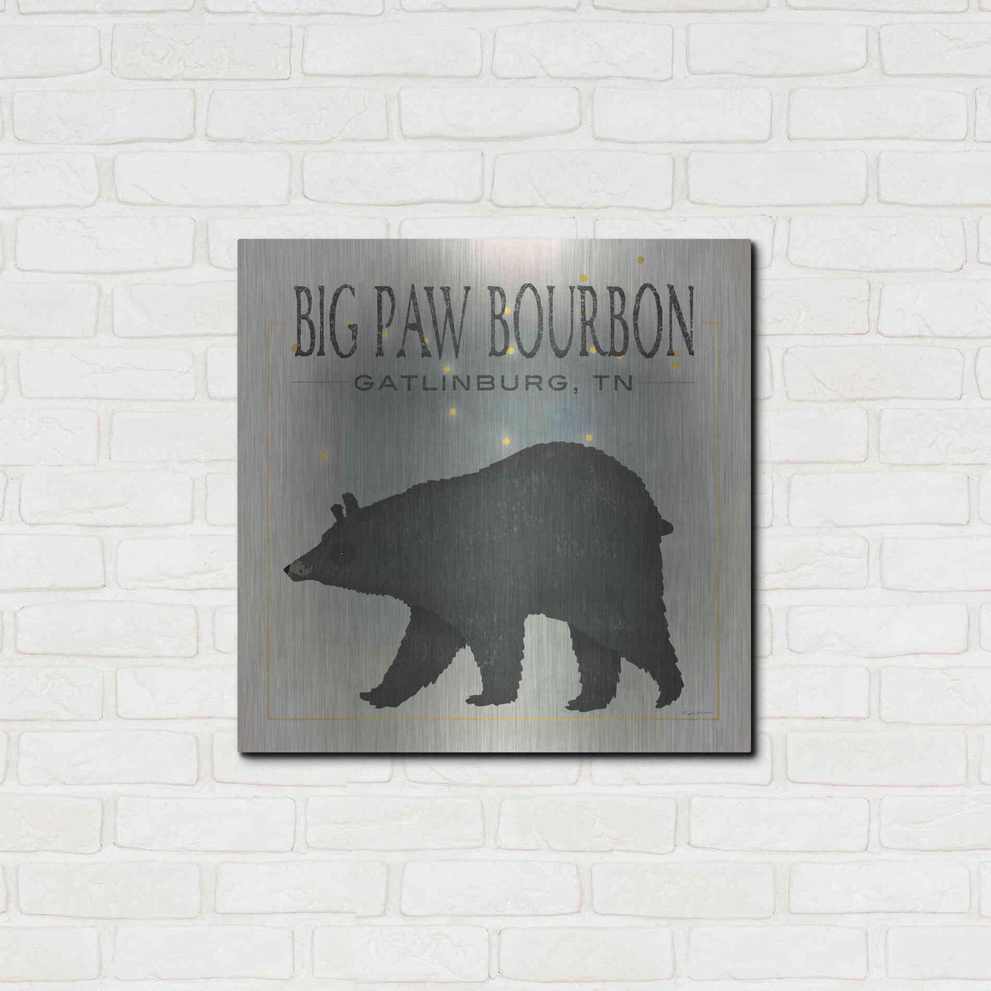 Luxe Metal Art 'Ursa Major Big Paw Bourbon' by Ryan Fowler, Metal Wall Art,24x24