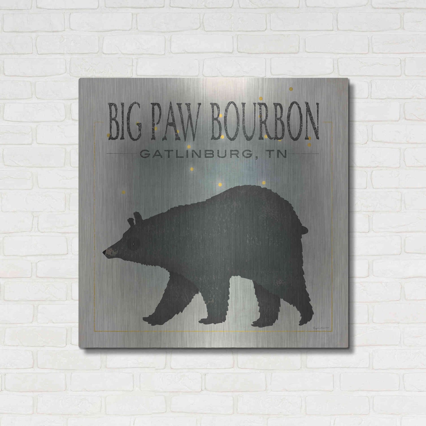 Luxe Metal Art 'Ursa Major Big Paw Bourbon' by Ryan Fowler, Metal Wall Art,36x36