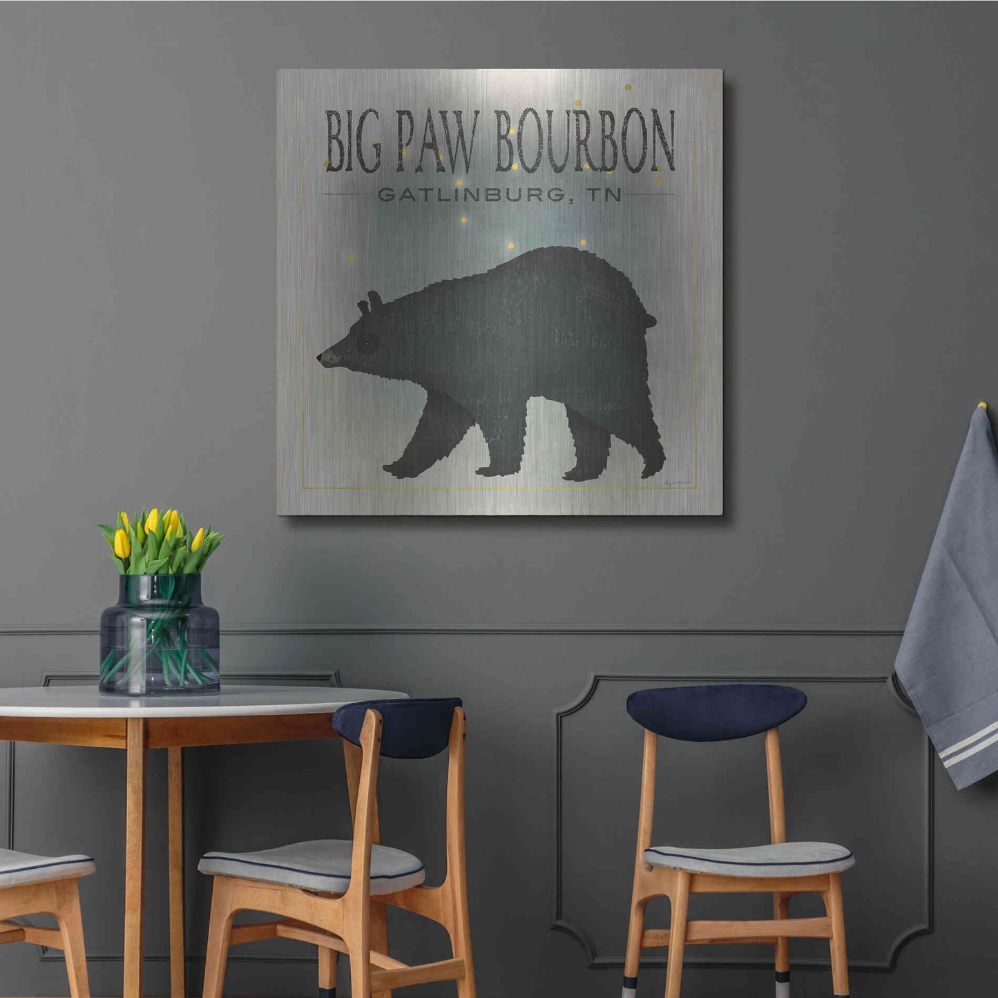 Luxe Metal Art 'Ursa Major Big Paw Bourbon' by Ryan Fowler, Metal Wall Art,36x36