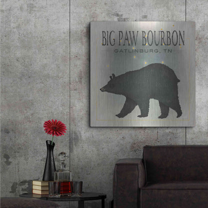Luxe Metal Art 'Ursa Major Big Paw Bourbon' by Ryan Fowler, Metal Wall Art,36x36