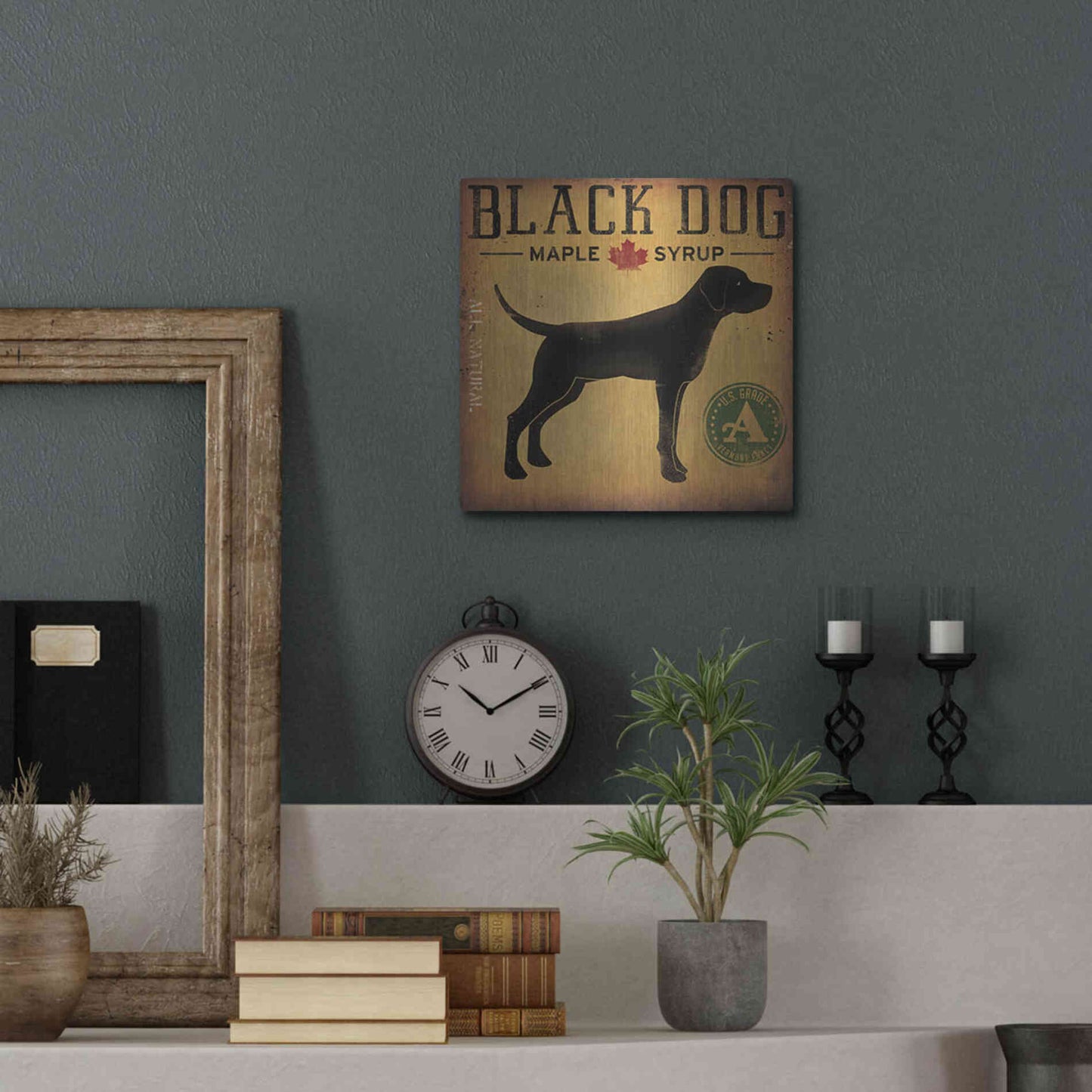 Luxe Metal Art 'Black Dog At Show No VT' by Ryan Fowler, Metal Wall Art,12x12