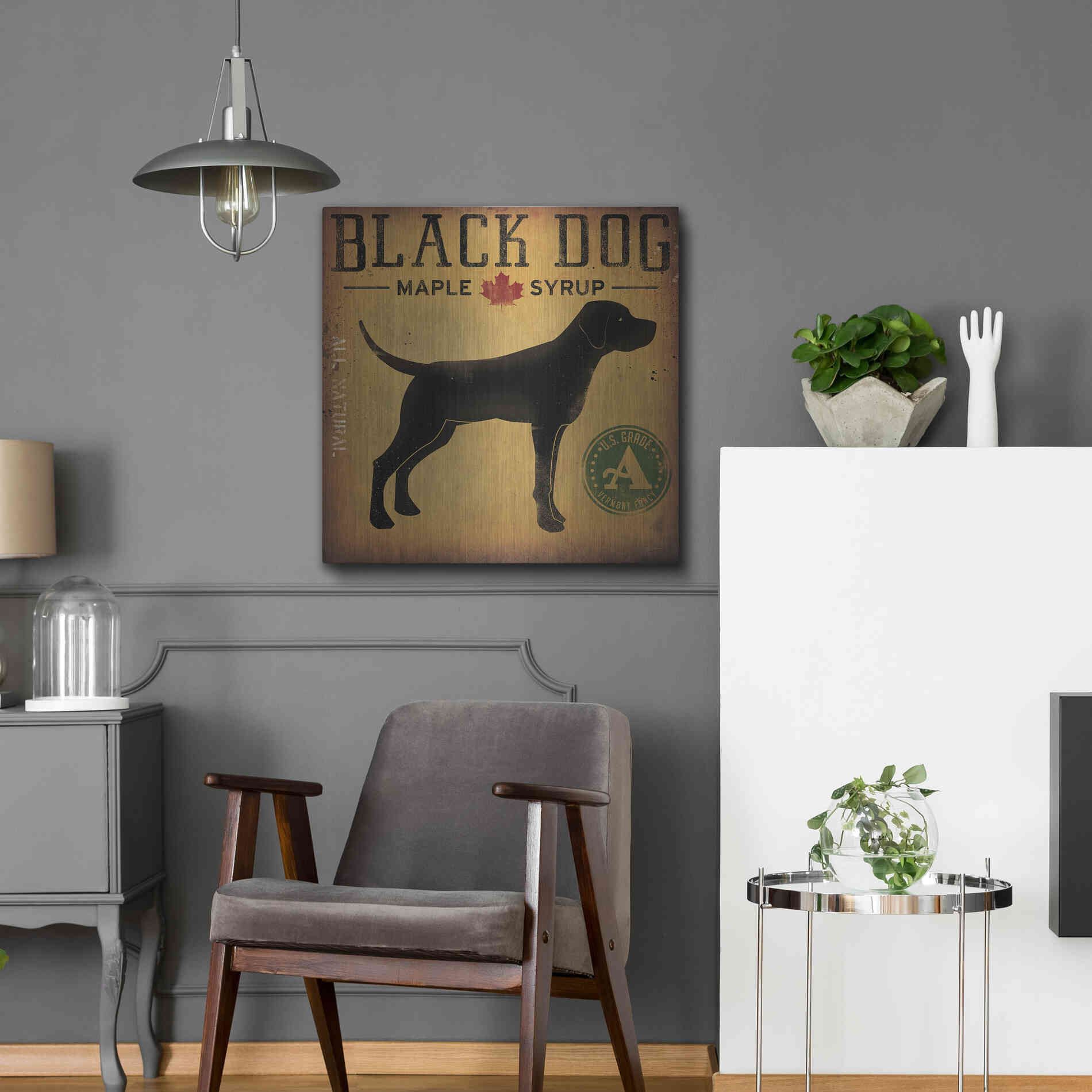 Luxe Metal Art 'Black Dog At Show No VT' by Ryan Fowler, Metal Wall Art,24x24