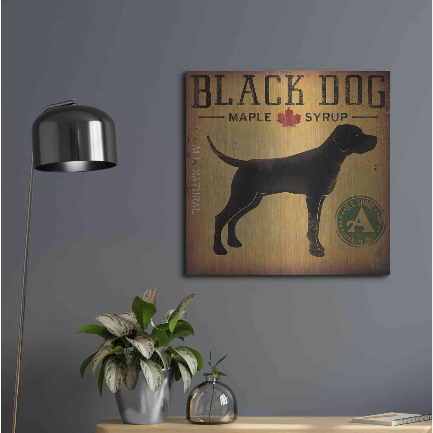 Luxe Metal Art 'Black Dog At Show No VT' by Ryan Fowler, Metal Wall Art,24x24