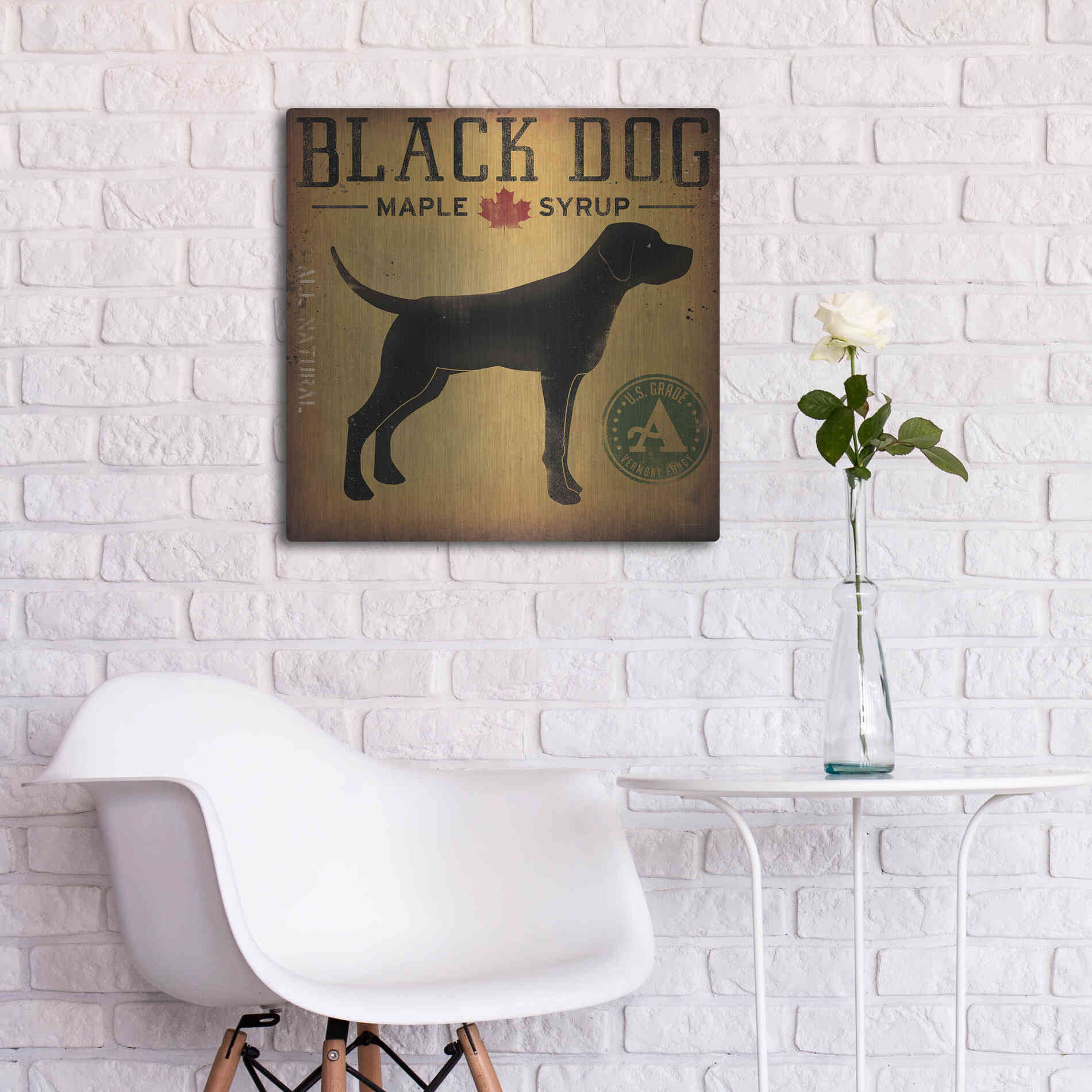 Luxe Metal Art 'Black Dog At Show No VT' by Ryan Fowler, Metal Wall Art,24x24