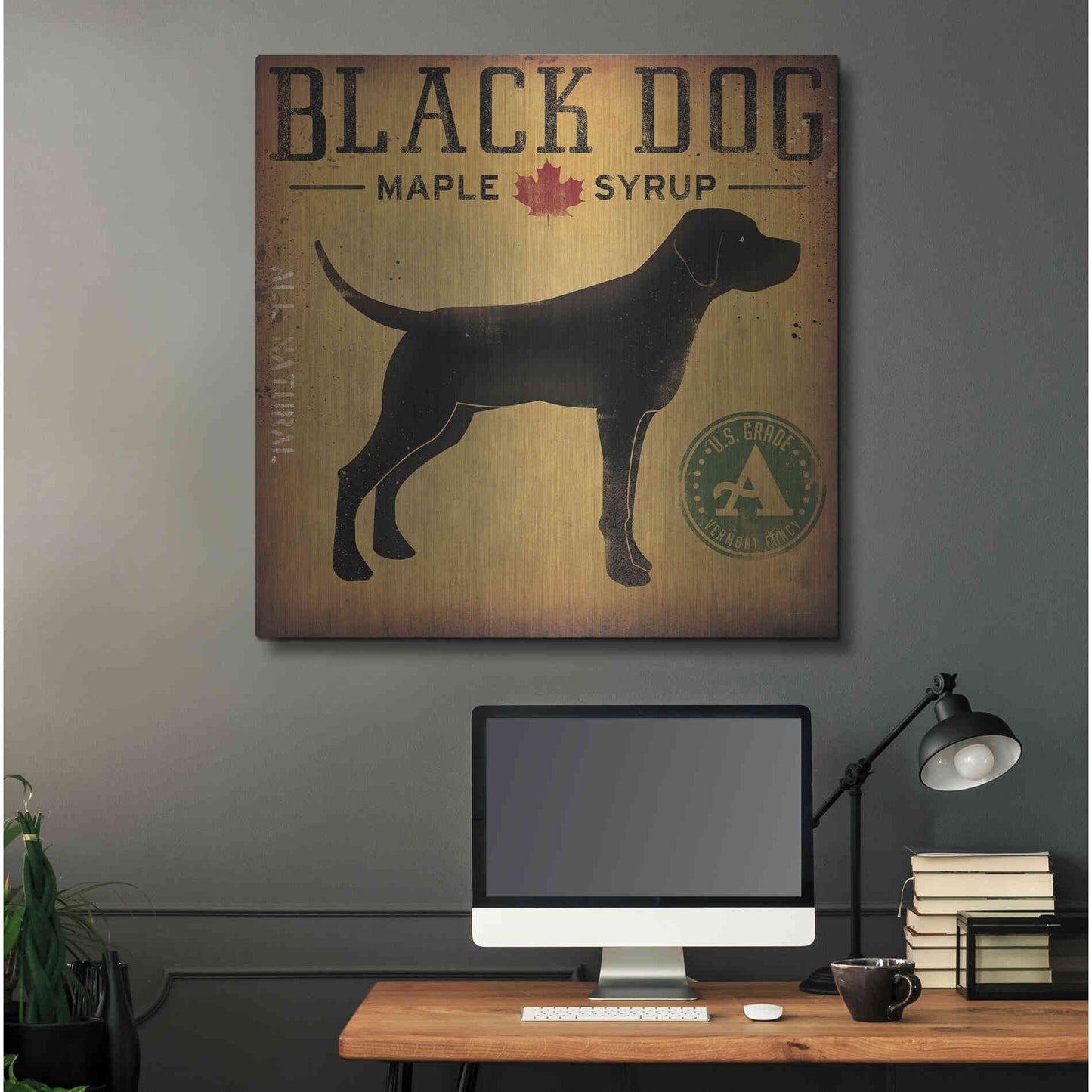 Luxe Metal Art 'Black Dog At Show No VT' by Ryan Fowler, Metal Wall Art,36x36