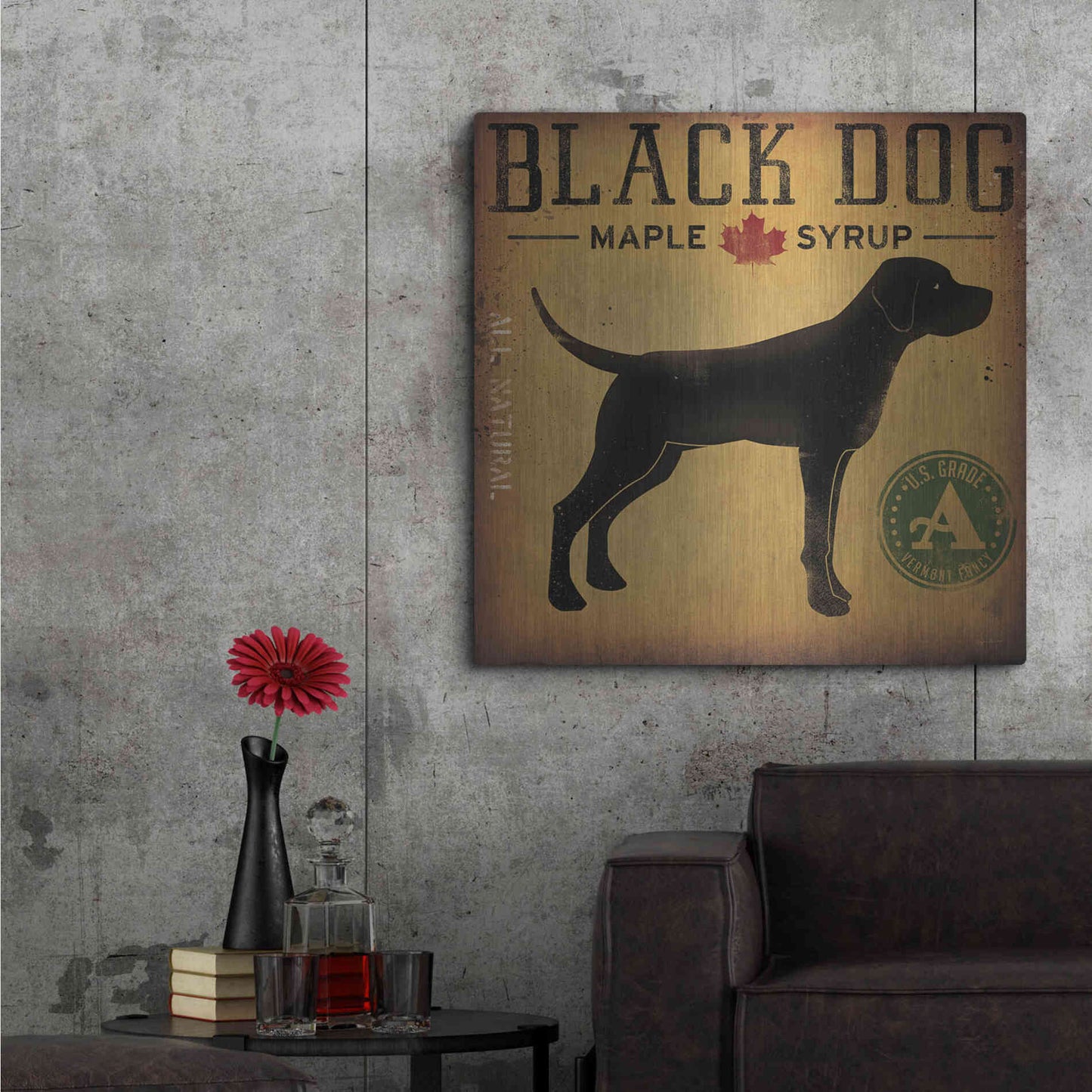 Luxe Metal Art 'Black Dog At Show No VT' by Ryan Fowler, Metal Wall Art,36x36