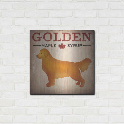 Luxe Metal Art 'Golden Dog At Show No VT' by Ryan Fowler, Metal Wall Art,24x24