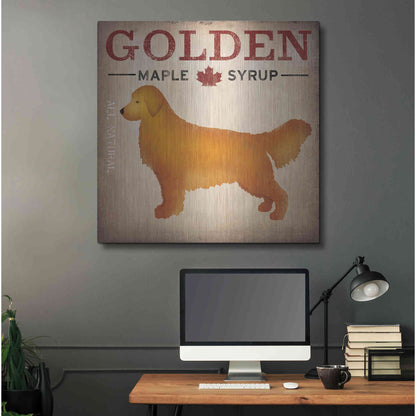 Luxe Metal Art 'Golden Dog At Show No VT' by Ryan Fowler, Metal Wall Art,36x36
