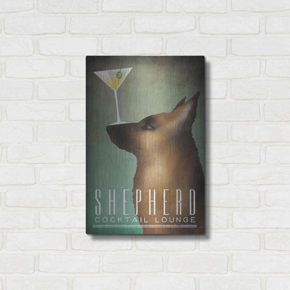 Luxe Metal Art 'Shepherd Martini 2' by Ryan Fowler, Metal Wall Art,16x24