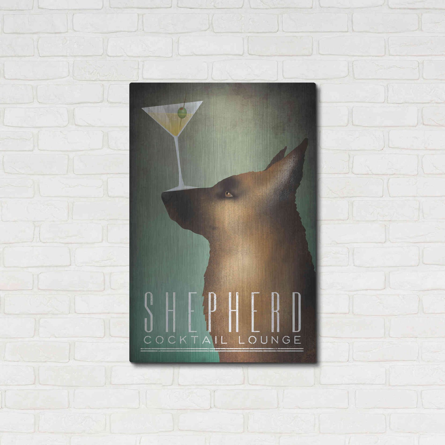 Luxe Metal Art 'Shepherd Martini 2' by Ryan Fowler, Metal Wall Art,24x36