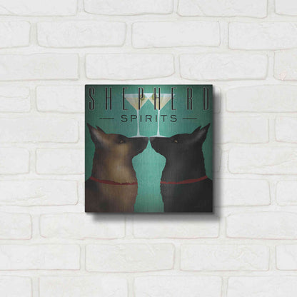 Luxe Metal Art 'Double Shepherd Martini 2' by Ryan Fowler, Metal Wall Art,12x12