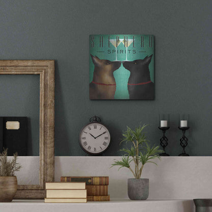 Luxe Metal Art 'Double Shepherd Martini 2' by Ryan Fowler, Metal Wall Art,12x12