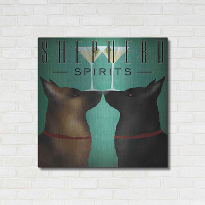 Luxe Metal Art 'Double Shepherd Martini 2' by Ryan Fowler, Metal Wall Art,36x36