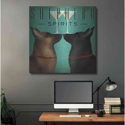 Luxe Metal Art 'Double Shepherd Martini 2' by Ryan Fowler, Metal Wall Art,36x36