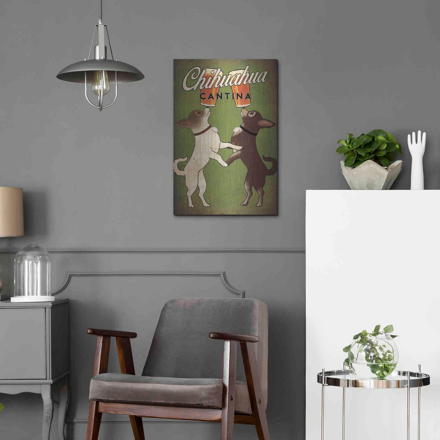 Luxe Metal Art 'Double Chihuahua' by Ryan Fowler, Metal Wall Art,16x24