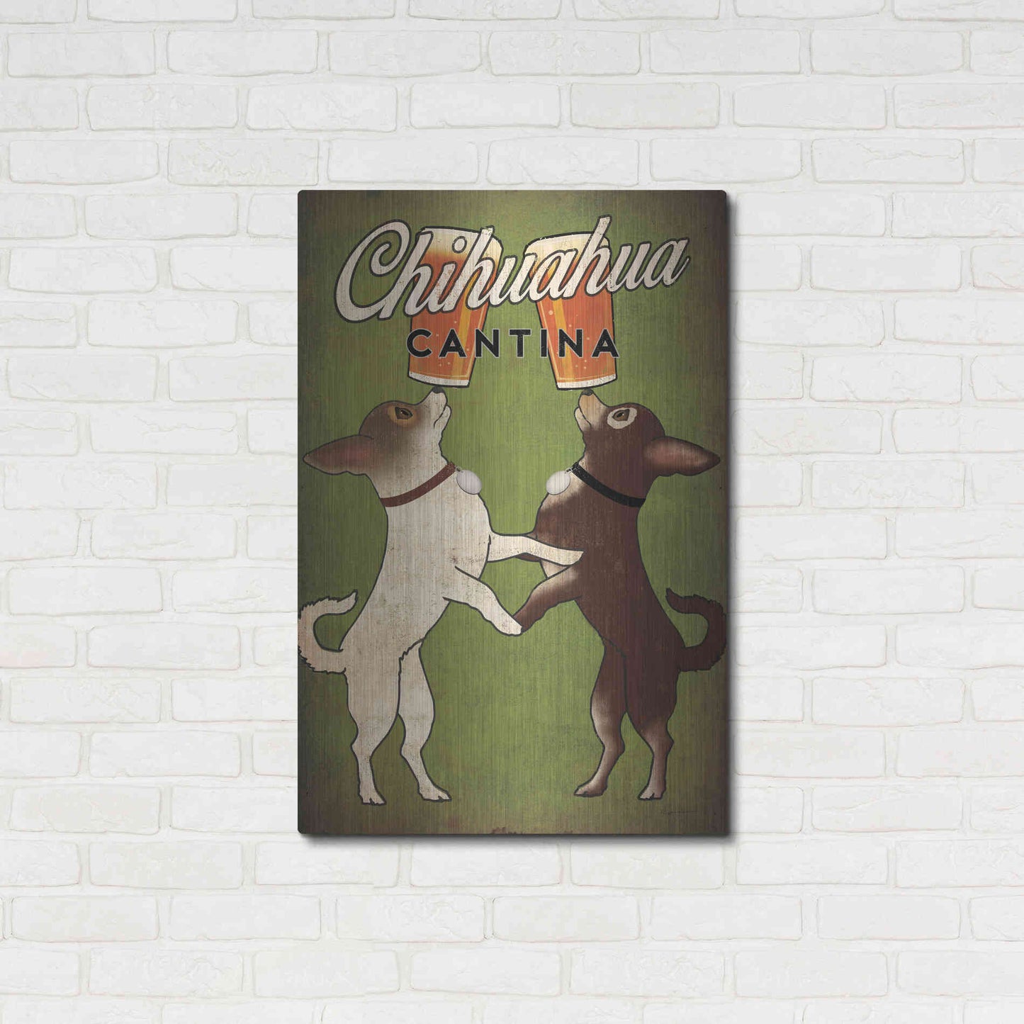 Luxe Metal Art 'Double Chihuahua' by Ryan Fowler, Metal Wall Art,24x36