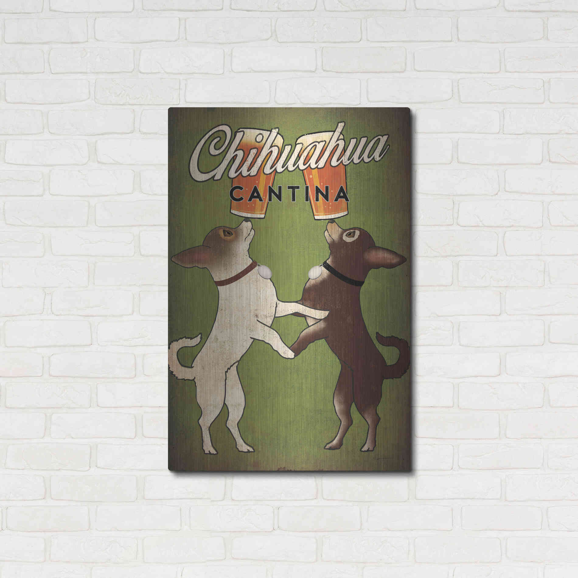 Luxe Metal Art 'Double Chihuahua' by Ryan Fowler, Metal Wall Art,24x36