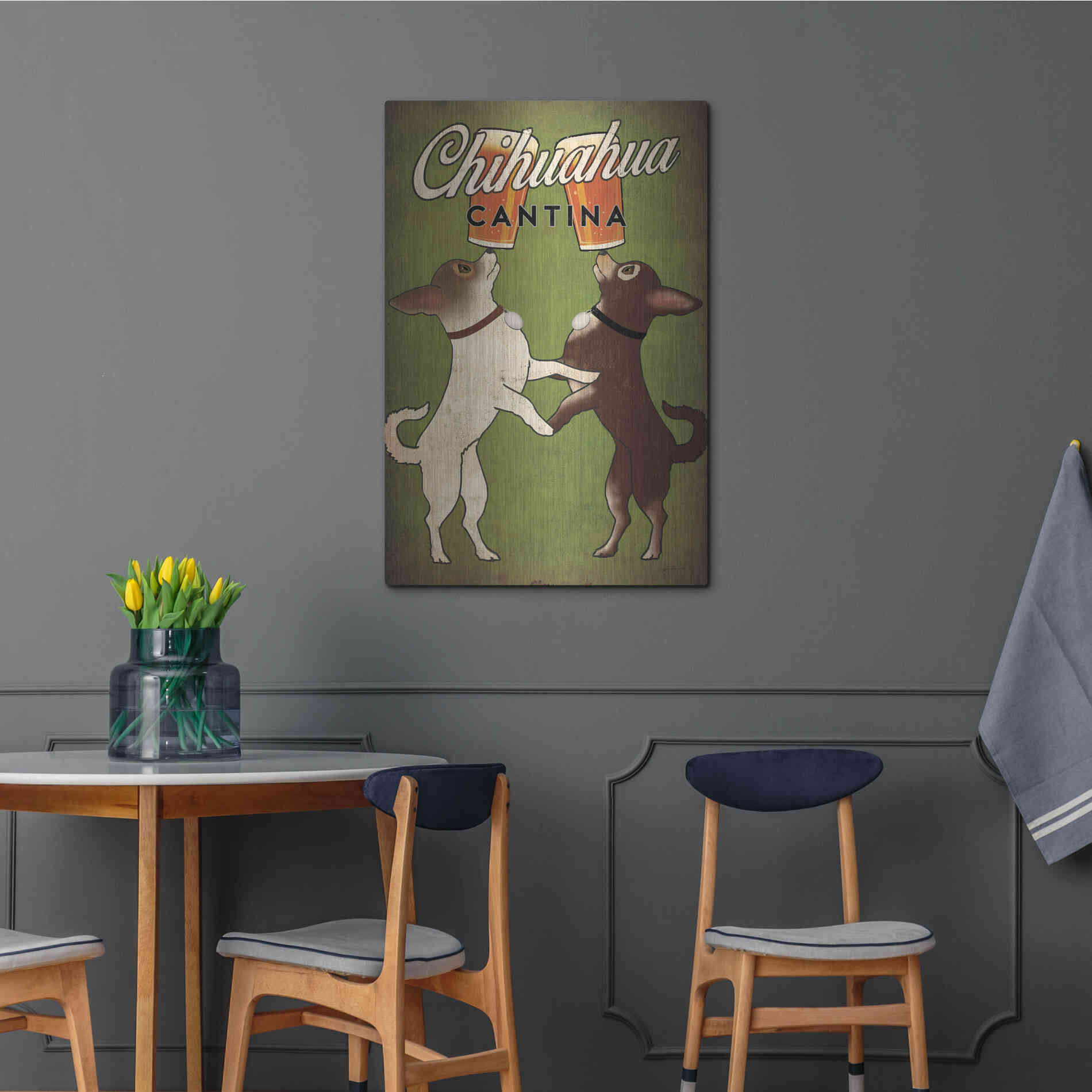 Luxe Metal Art 'Double Chihuahua' by Ryan Fowler, Metal Wall Art,24x36