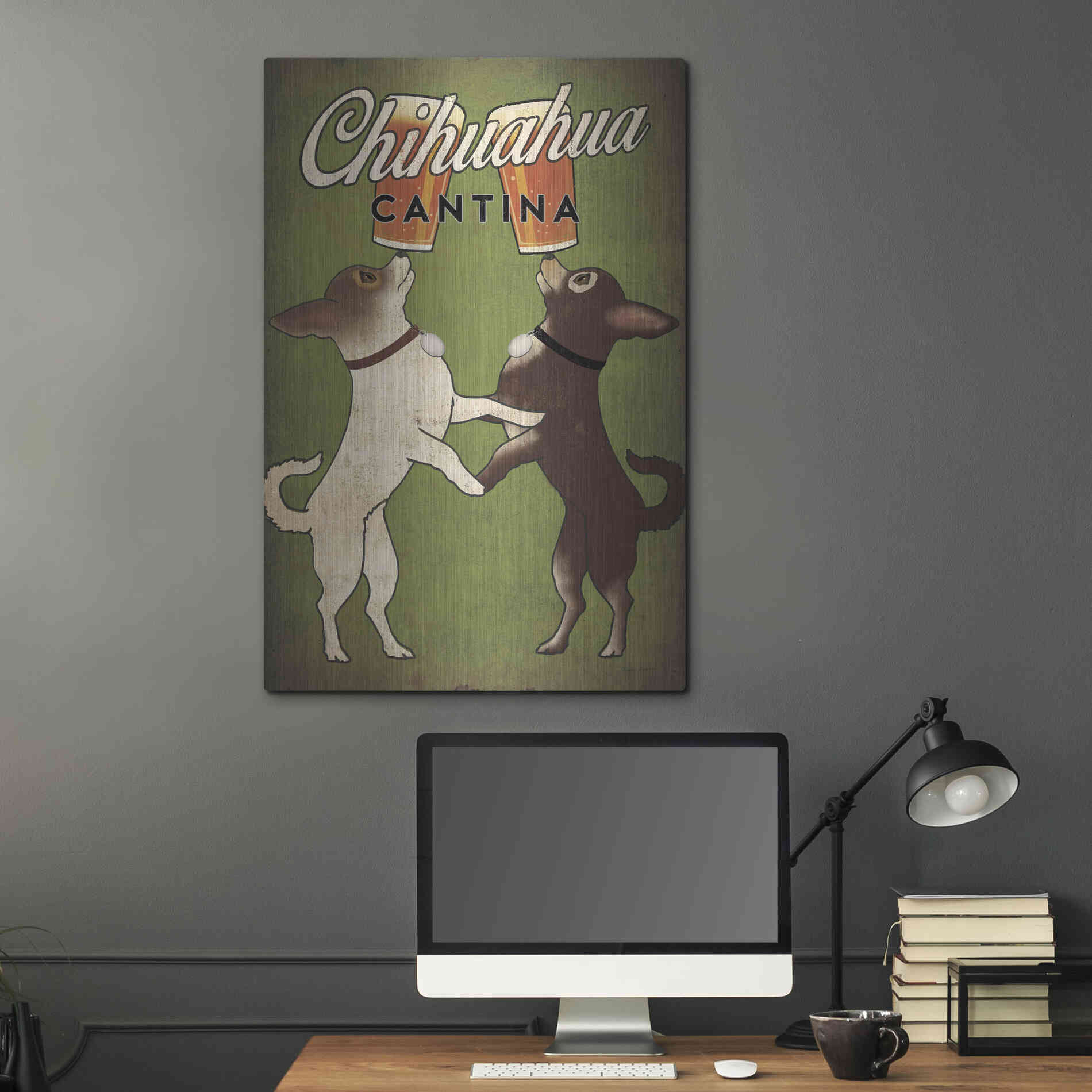 Luxe Metal Art 'Double Chihuahua' by Ryan Fowler, Metal Wall Art,24x36