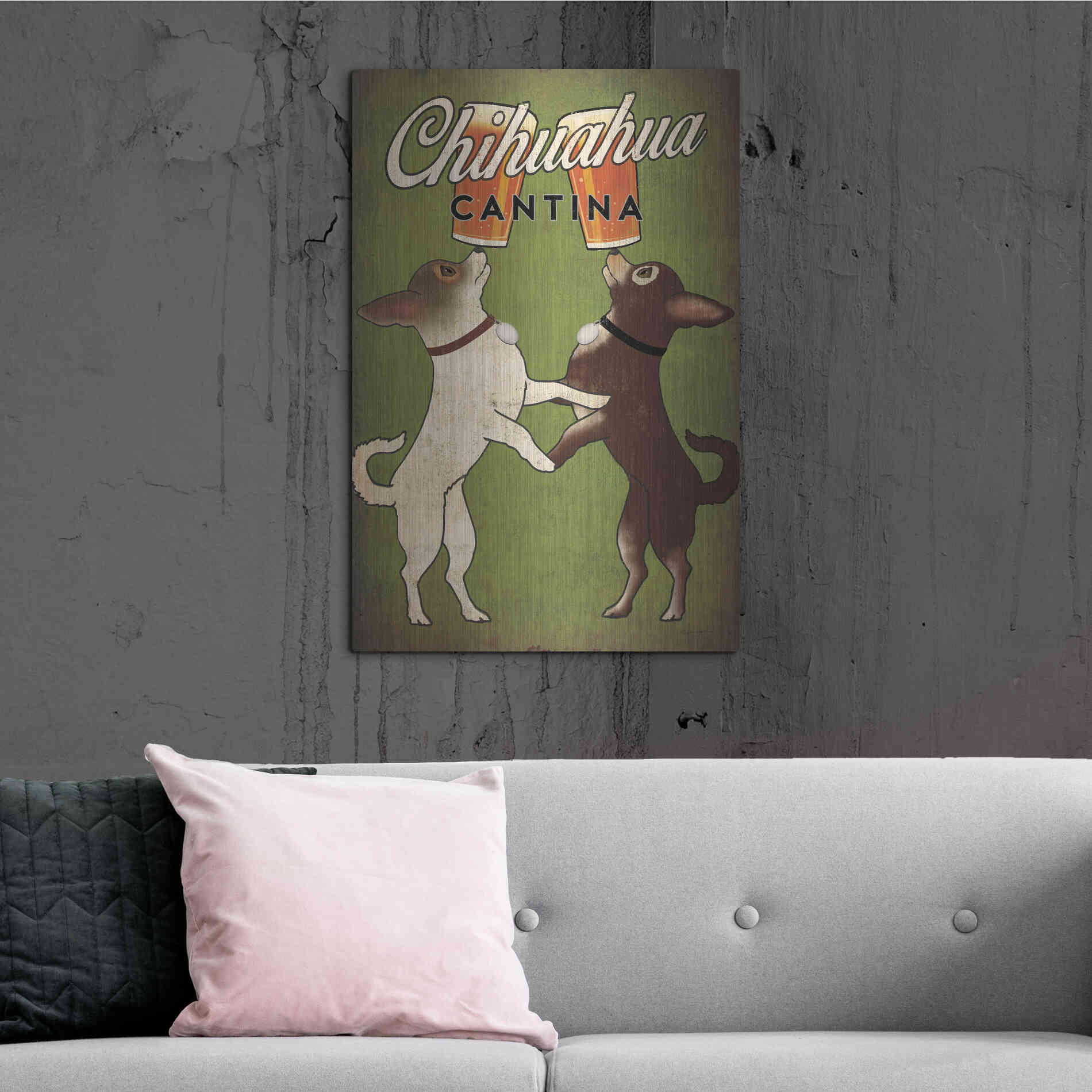 Luxe Metal Art 'Double Chihuahua' by Ryan Fowler, Metal Wall Art,24x36