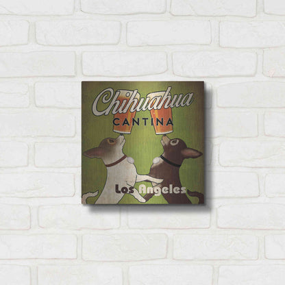 Luxe Metal Art 'Double Chihuahua Crop Los Angeles' by Ryan Fowler, Metal Wall Art,12x12