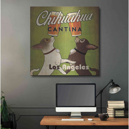 Luxe Metal Art 'Double Chihuahua Crop Los Angeles' by Ryan Fowler, Metal Wall Art,36x36