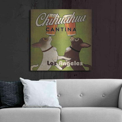 Luxe Metal Art 'Double Chihuahua Crop Los Angeles' by Ryan Fowler, Metal Wall Art,36x36