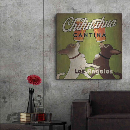 Luxe Metal Art 'Double Chihuahua Crop Los Angeles' by Ryan Fowler, Metal Wall Art,36x36