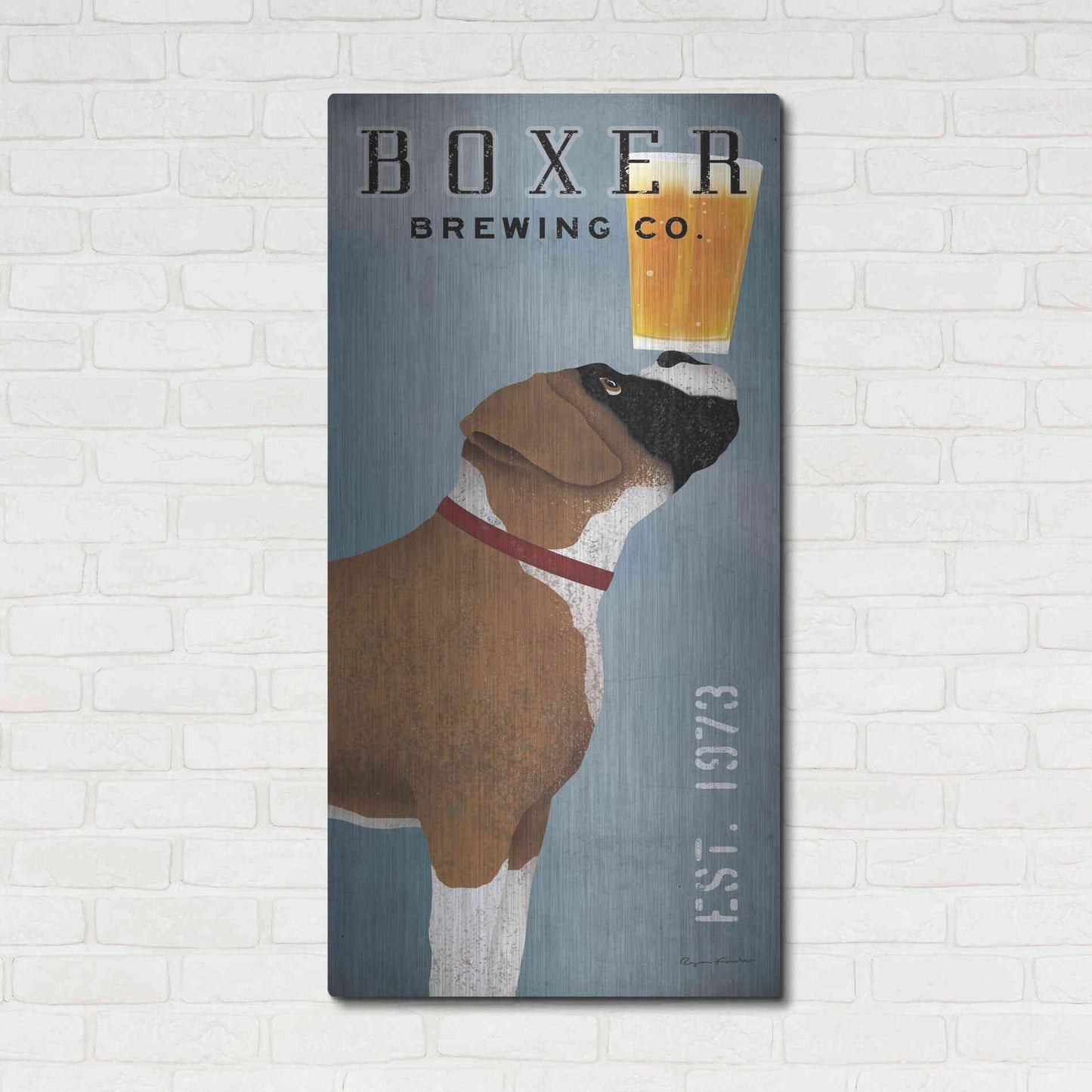 Luxe Metal Art 'Boxer Brewing Company V2' by Ryan Fowler, Metal Wall Art,24x48