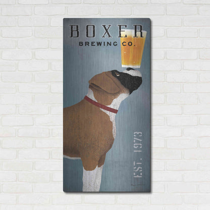 Luxe Metal Art 'Boxer Brewing Company V2' by Ryan Fowler, Metal Wall Art,24x48