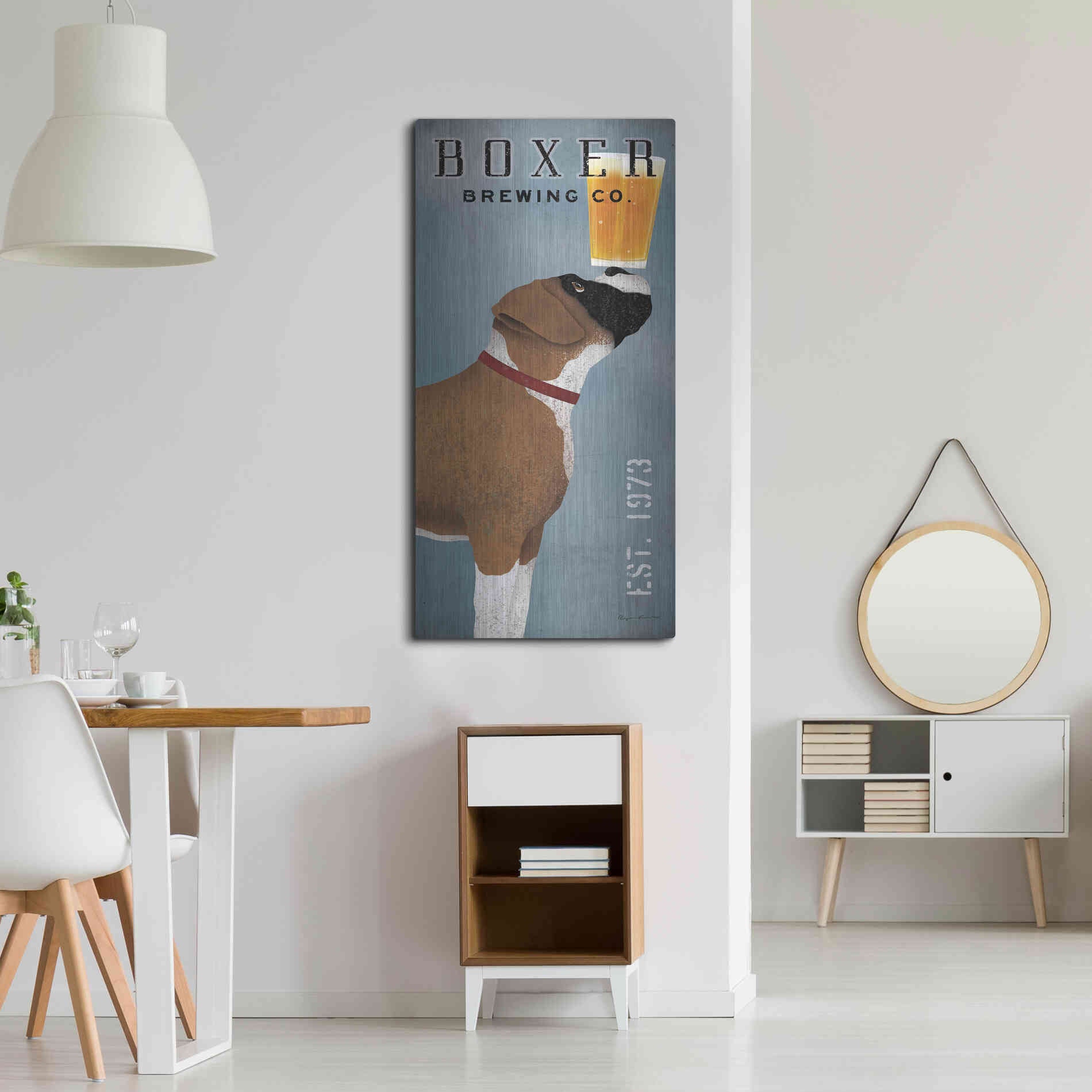 Luxe Metal Art 'Boxer Brewing Company V2' by Ryan Fowler, Metal Wall Art,24x48