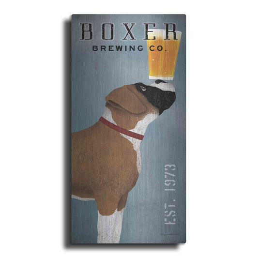 Luxe Metal Art 'Boxer Brewing Company V2' by Ryan Fowler, Metal Wall Art