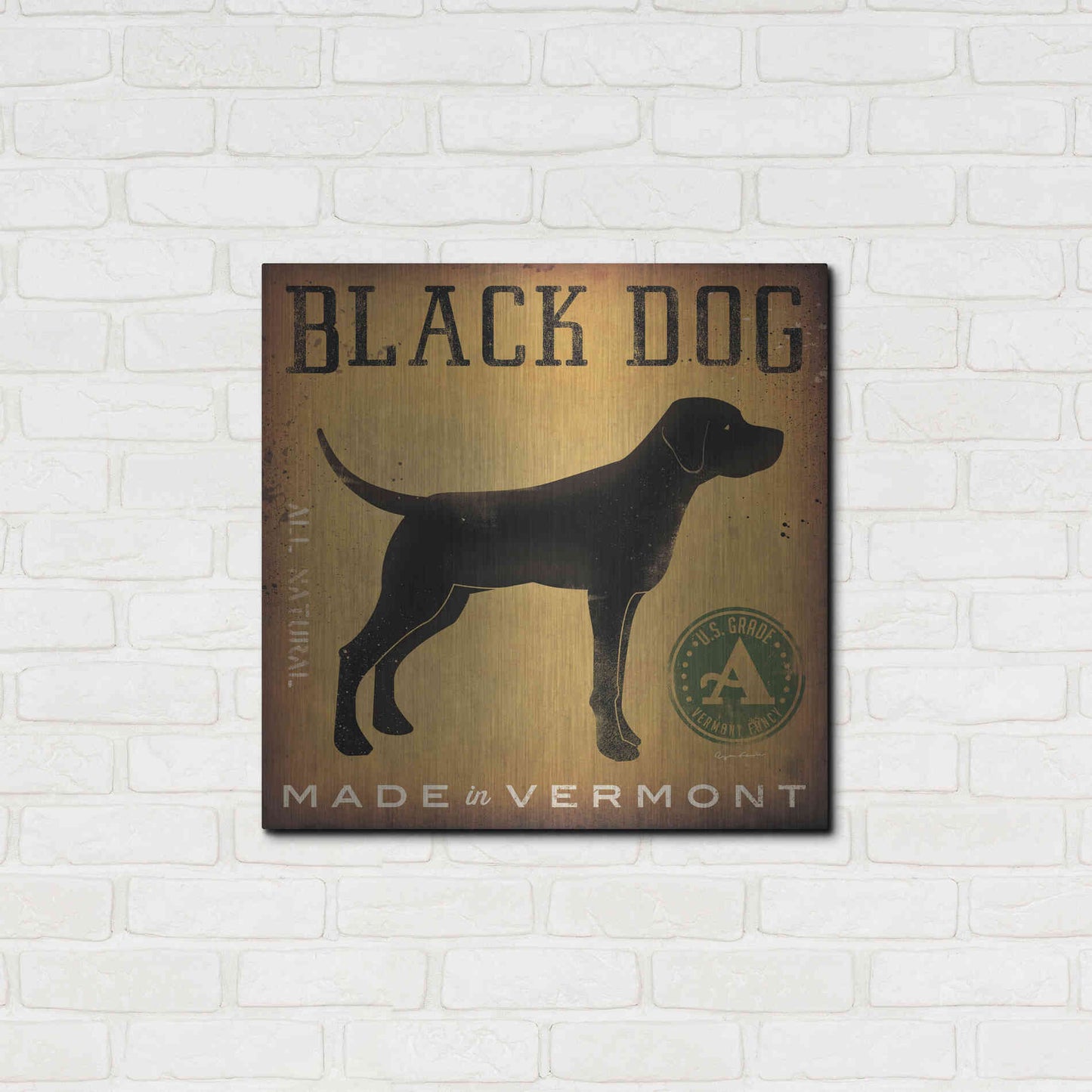 Luxe Metal Art 'Black Dog At Show V2' by Ryan Fowler, Metal Wall Art,24x24