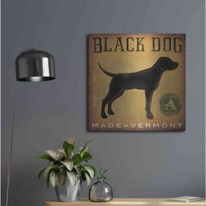 Luxe Metal Art 'Black Dog At Show V2' by Ryan Fowler, Metal Wall Art,24x24