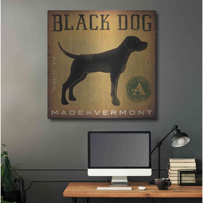 Luxe Metal Art 'Black Dog At Show V2' by Ryan Fowler, Metal Wall Art,36x36