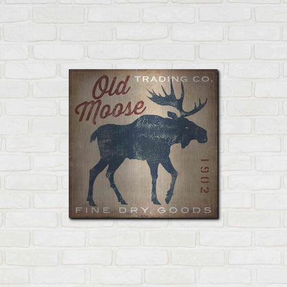 Luxe Metal Art 'Old Moose Trading Co Tan - Dry Goods' by Ryan Fowler, Metal Wall Art,24x24