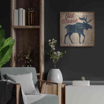 Luxe Metal Art 'Old Moose Trading Co Tan - Dry Goods' by Ryan Fowler, Metal Wall Art,24x24