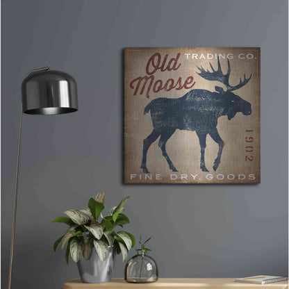 Luxe Metal Art 'Old Moose Trading Co Tan - Dry Goods' by Ryan Fowler, Metal Wall Art,24x24
