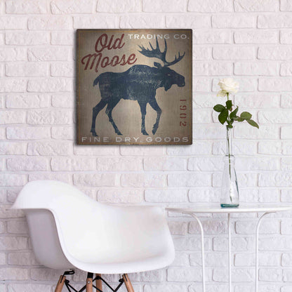 Luxe Metal Art 'Old Moose Trading Co Tan - Dry Goods' by Ryan Fowler, Metal Wall Art,24x24