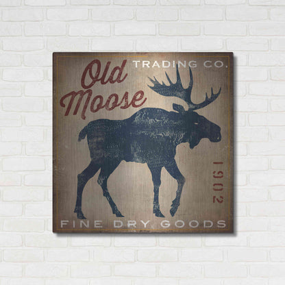 Luxe Metal Art 'Old Moose Trading Co Tan - Dry Goods' by Ryan Fowler, Metal Wall Art,36x36