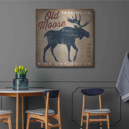 Luxe Metal Art 'Old Moose Trading Co Tan - Dry Goods' by Ryan Fowler, Metal Wall Art,36x36